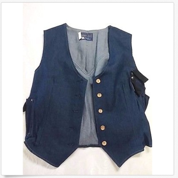 Panhandle Slim Jackets & Blazers - PANHANDLE SLIM Denim Jean Vest Multiple Pockets